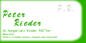 peter rieder business card